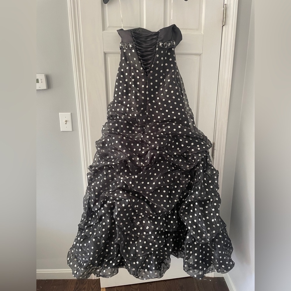 Elegant Black and White Polka Dot Dress